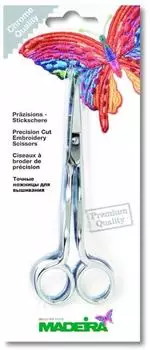 Madeira Präzisions-Stickschere verchromt, 2-fach gebogen, 15cm (9491)