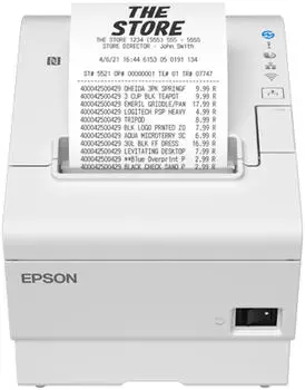 Epson TM-T88VII-W Bondrucker 80mm USB + Ethernet, wei&szlig; (C31CJ57151)