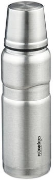 Relaxdays Isolierflasche Edelstahl 500ml mit Becher Silber