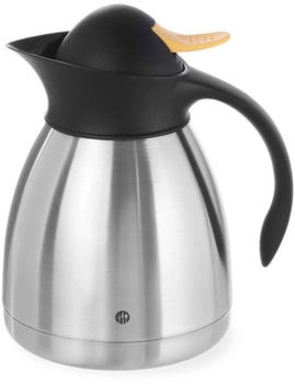 Hendi Isolierkanne mit gelbem Druckverschluss 1,5l Edelstahl Polypropylen ø145x(H)230mm