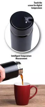 Alpina Digitale Thermosflasche 480ml Edelstahl Temperaturanzeige (SUS304)