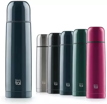 Blumtal Thermosflasche 1L mit Becher Dark Ocean Blue