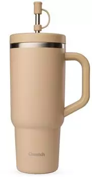 Qwetch Insulated water bottle with straw and mouthpiece lin