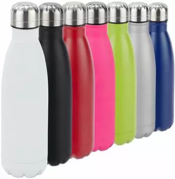 Relaxdays Thermoflasche Edelstahl Vakuum 500ml wei&szlig;, 2er-Set