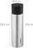 Relaxdays Isolierflasche mit Becher, Edelstahl, 750ml, schwarz/silber