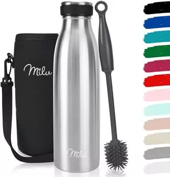 Milu Isolier-Trinkflasche doppelwandig, Edelstahl, 500ml