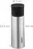 Relaxdays Edelstahl Trinkflasche mit Becher 400ml, schwarz/silber