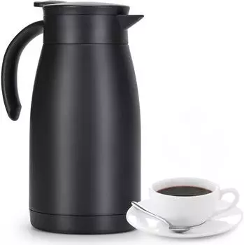 LuxusKollektion Isolierkanne doppelwandig, Edelstahl, 1L, schwarz