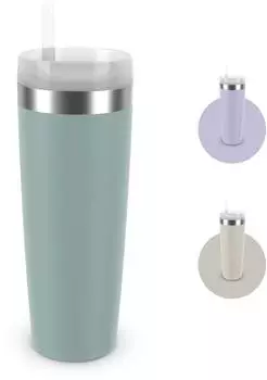Emsa Travel Mug Cool³ Isolierflasche Mint Strohhalm