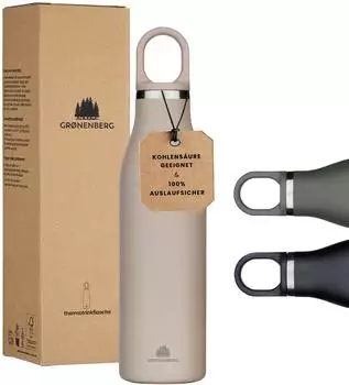 Groenenberg Isolierflasche recycelter Edelstahl, auslaufsicher, earth, 750ml