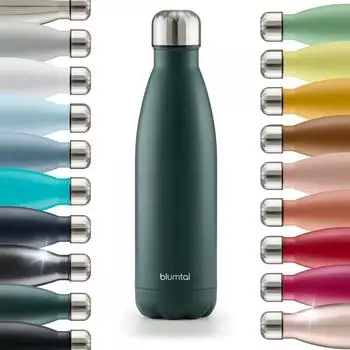 Blumtal Isolierflasche 1 l Dunkelgr&uuml;n