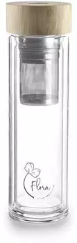 Lacor Termo Flora Flasche mit Filterinfusor, Borosilikatglas, 350ml (62534)