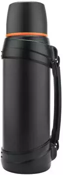 LuxusKollektion Thermoskanne Edelstahl doppelwandig 2500ml, 2 Trinkbecher, schwarz
