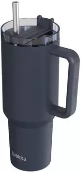 OEM Quokka Stream Thermobecher Edelstahl mit Strohhalm, graphit, 950ml (forcetop_8412497400348)
