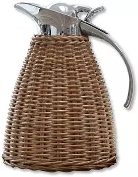 Loberon Senta Thermoskanne Edelstahl/Rattan, braun/silber (14227231)