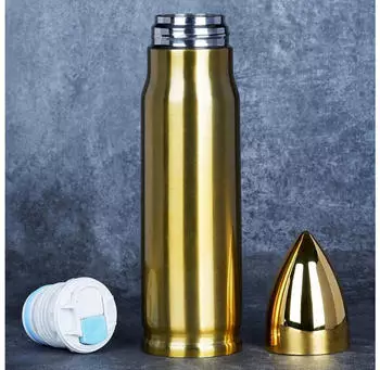 LuxusKollektion Grogife Thermoflasche Edelstahl 500ml gold