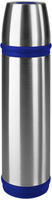 Emsa Isolierflasche "Captain" in Chrom/ Blau - 500 ml, Silber-, Damen