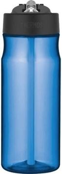 Thermos Hydration Flasche mit Trinkhalm 530 ml blau 21 cm