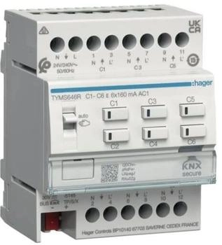 Hager Heizungsaktor 6fach KNX Secure mit Regler f&uuml;r 24/230V Stellantriebe Triac (TYMS646R)