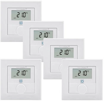 Homematic IP Wandthermostat mit Luftfeuchtigkeitssensor 5er Set weiß (BUNDLE 5X 156669A0)