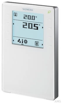 Siemens Raumbediengerät mit KNX, Fühler für Temperatur, Display mit Hintergrundbeleuchtung, Touchkeys, weiß (S55624-H105)