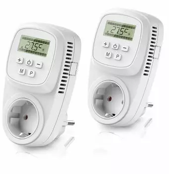 Bearware 2x Steckdosen Thermostat digital programmierbar Temperaturregelung 5&deg; - 35&deg;C