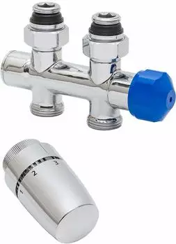 Schulte Mittenanschlussgarnitur Durchgang Thermostat-Set, verchromt (EP3769002)