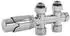 LuxeBath Multiblock Ventil-Armaturen Set Durchgangsform Chrom mit Thermostatkopf