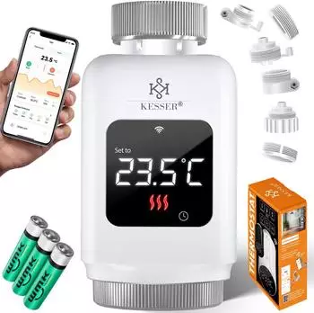 Kesser Heizk&ouml;rperthermostat WLAN Smart Home App & Sprachsteuerung, 2er Set (KESSER-HKT)