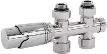 LuxeBath Multiblock Ventil-Armaturen Set Thermostat Chrom Durchgangsform (Multiblock)