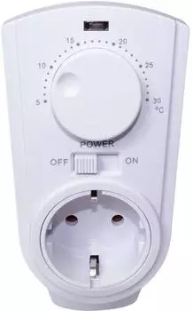 inter B&Auml;R Raumthermostat Zwischenstecker 5-30&deg;C, 3680W, wei&szlig; (8141-008.01)