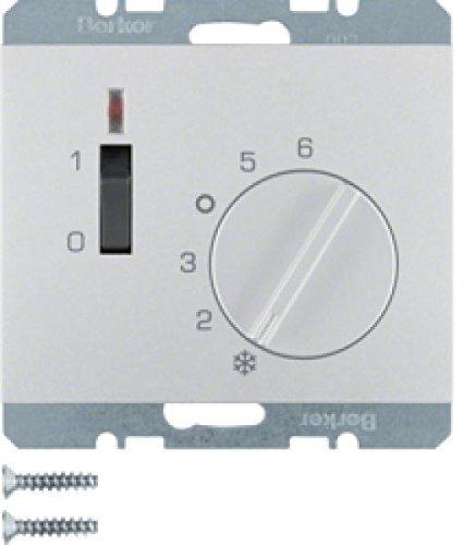 Berker Temperaturregler mit Öffner+Schalter K.5 aluminium