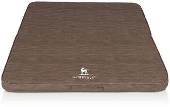 Knuffelwuff Faltbare Reisematte Orthop&auml;disch Roanoke Laser gesteppt Kunstleder 120x100cm braun (14207-006)