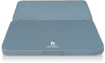 Knuffelwuff Faltbare Reisematte Orthop&auml;disch Tacoma Velours Handwebcharakter 120x100cm hellblau (14208-007)