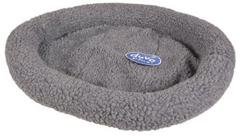 Duvo+ Bett oval Schafsfell grau