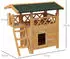 Pawhut Katzenhaus Tannenholz Terrasse und Treppe natur (D30-076V02ND)