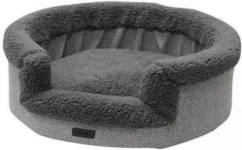 Nobby Bett Komfort oval Jasin grau 70x65x19cm (61861)