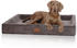 85 x 65, braun: Knuffelwuff Santiago orthopädisches Hundebett Cord mit Handwebcharakter