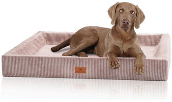Knuffelwuff Santiago orthopädisches Hundebett Cord mit Handwebcharakter M-L rosa