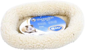 Duvo+ Bett oval Schafsfell braun 27x21cm