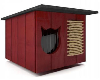 QLS Outdoor Katzenhaus Chill 56x47x32cm Mahagoni