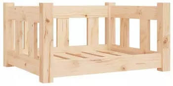 vidaXL Dog bed with 3 supporting sidewalls solide pinewood 55,5 x 45,5 x 28 cm natural (833251)
