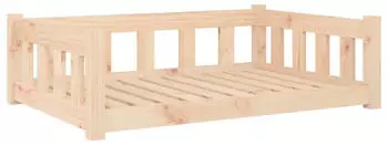 vidaXL Dog bed with 3 supporting sidewalls solide pinewood 95,5 x 65,5 x 28 cm natural (833255)