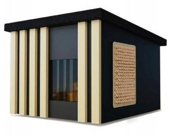 QLS Katzenhütte 56x47cm draußen winterfest isoliert Holz (8656)