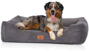 Knuffelwuff Hundebett Cord Handwebcharakter Olivia XXL 120x85cm grau (14337-013)