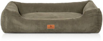 Knuffelwuff Hundebett Cord Handwebcharakter Olivia XL 105x75cm Khaki (14337-009)