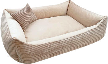 4L Textil MOLLY Hundebett Cord beige 60x40cm