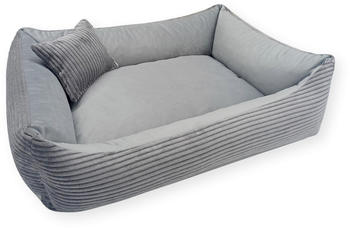 4L Textil MOLLY Hundebett Cord grau 60x40cm