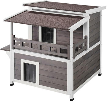 VEVOR Katzenhaus Outdoor 2-stöckig 75x75x82cm