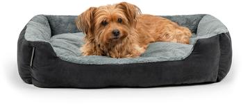 Lionto Bett mit Wendekissen grau/ schwarz L (DB00522)